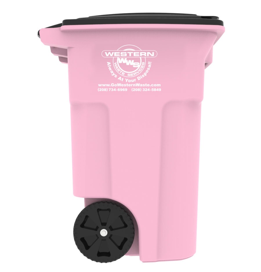 Pink western waste garbage can